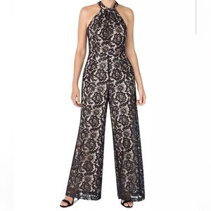 Julia Jordan High Neck Floral Lace Jumpsuit